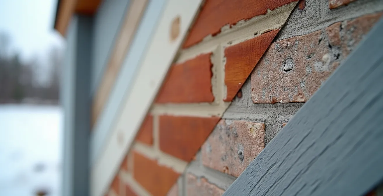 Gros plan sur différents échantillons de matériaux de revêtement extérieur montrant leurs textures