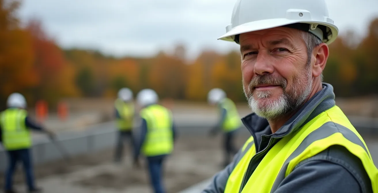 Entrepreneur général supervisant un chantier de construction résidentielle au Québec